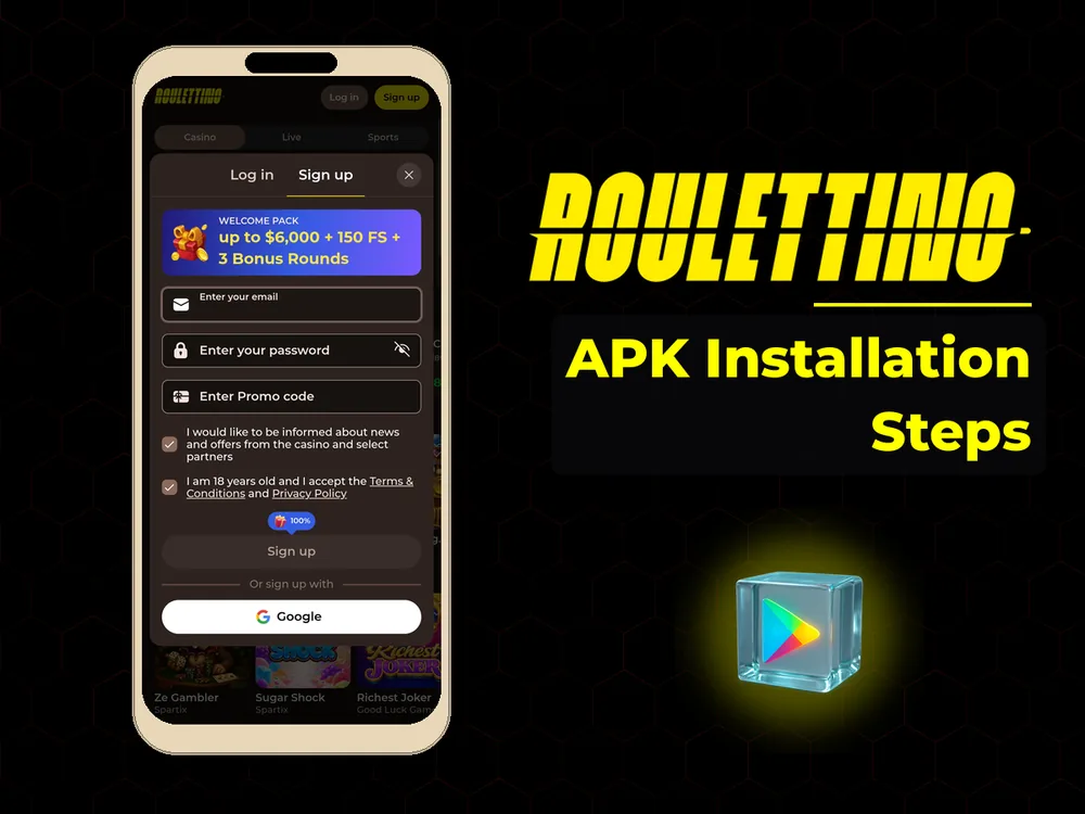 Roulettino - APK Installation Steps